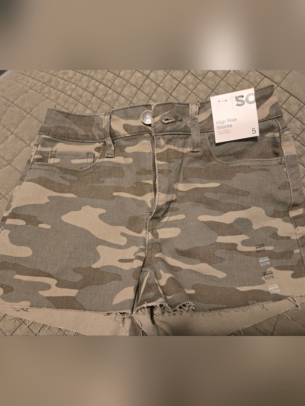 SO Camo High-Rise Shortie - Olive Beige Mix